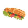 Nutritious Veggie Subway Sandwich Burger Vector Art