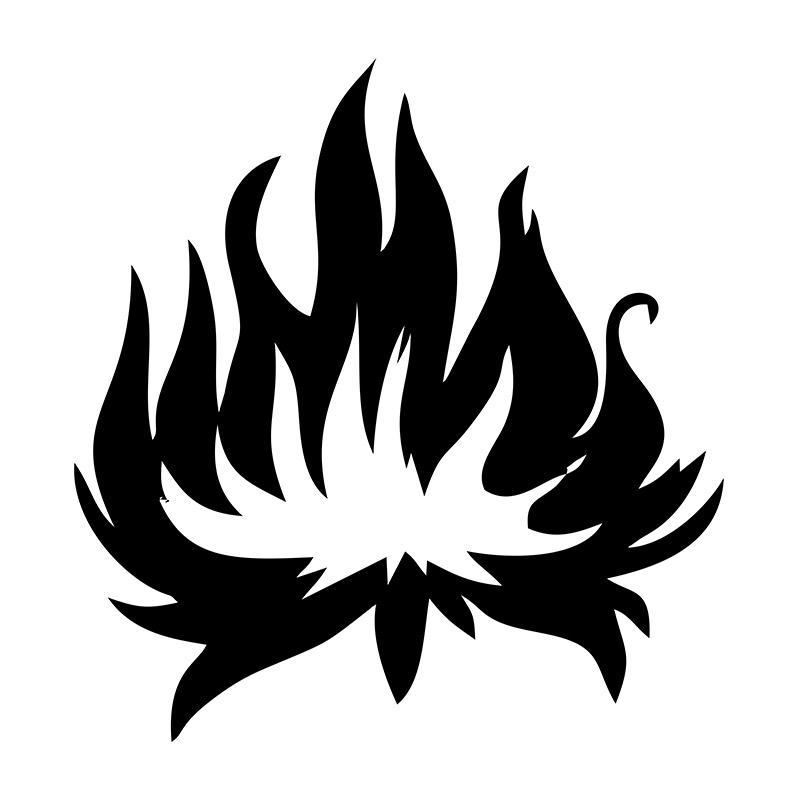 Flaring Bonfire Flames Silhouette Art – DigitEMB