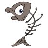 Scary Cartoon Fish Bone Vector Art