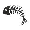 Attentive Branzino Fish Bone Silhouette Art