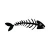 Sardine Fish Bone Silhouette Art