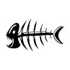 Raging Piranha Fish Bone Silhouette Art