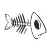 Hollow Eyed Fish Bone Silhouette Art