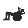 Crossover Crunch Gym Ball Exercise Silhouette Art