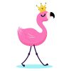 Prideful Crowned Flamingo Vector Art