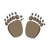 Threatening Bear Paw Footprint Step Vector Art