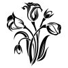 Beguiling Tulip Flower Silhouette Art