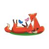 Merry and Amusing Red Foxes Vector Art