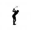 Female Golfer Pulling Golf Shop Silhouette Art