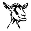 Smirking Goat Face Silhouette Art