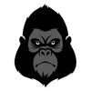 Dangerous Gorilla Head Vector | Animal Vector Images | Furious Gorilla Face | SVG Angry Gorilla Vector