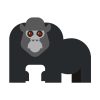 Horror Gorilla Vector | Animal Vector File | Red Eyes Gorilla | PSD Black Standing Gorilla