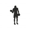 Dumbbells Bicep Curl Gym Exercise Silhouette Art