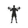 Barbell Overhead Press Gym Exercise Silhouette Art