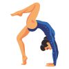 Flexible Backbend Gymnast Vector Art | Blue Gymnast Vector Design | Rhythmic Gymnastics Vector| PES Gymnast Vector Format