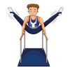 Parallel Bars V-Sit Hold Gymnastic Vector Art | Gymnastic Vector Art | Gymnastic Workout Vector Design | Aerobics Vector Design | SVG Aerobics Vector