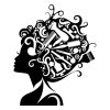 Modish Hair Style Obsessed Woman Silhouette Art