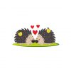 Hedgehog Couple Love Hearts Art |Hedgehog Couple Vector | Lovely Hedgehog Apple Couple Vector | PNG Hedgehog Vector Art