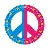 Emblem of Peace Hippie Art Vector Design