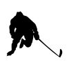 Robust Dribbling Ice Hockey Sport Player Silhouette Art