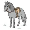 Riding Horse Vector Art | Animal Vector Art | American Quarter Horse | SVG PNG Grey Horse