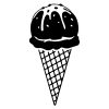 Sprinkled Chips Ball Cone Ice Cream Silhouette Art
