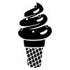 Checkered Cone Ice Cream Silhouette Art