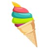 Flavorsome Tropical Cone Ice Cream Vector Art