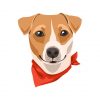 Russel Terroir Face Vector | Pet Animal Vector | Russell Face Sublimation | SVG Red Bandana Dog