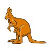 Cute Mama Baby Kangaroo Vector | Animal Vector Design | Kangaroo Circuit Files | PDF PNG Orange Kangaroos