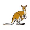 Mama Baby Kangaroo Vector | Animal Vector Design | Mama Kangaroo Sublimation | EPS PNG Baby Kangaroo