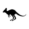 Pouncing Kangaroo Silhouette Art