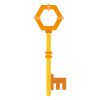 Octagon Shaped Cabinet Lock Key Vector Art