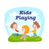 Jovial Kids Playing Ring a Roses Game Vector Art