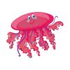 Eye-catching Cartoon Pink Jellyfish Vector Art