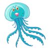 Blue Jelly Bubble Jellyfish Vector Art