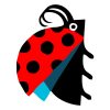 Attractive Upside Faced Spotted Red Lady Bug Vector Art