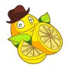 Smirking Lemon Wearing Top Hat Vector Art