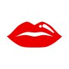 Shimmering Red Lipsticked Lips Vector Art