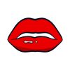 Enamoring Red Lipstick Lips Vector Art