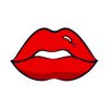 Fascinating Red Hot Lipstick Lips Vector Art