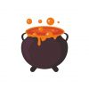 Clairvoyant Orange Bubble Witch Cauldron Vector Art
