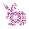 Rabbit Mandala Vector | Animal Vector Art | Pink Mandala Rabbit | PDF Rabbit