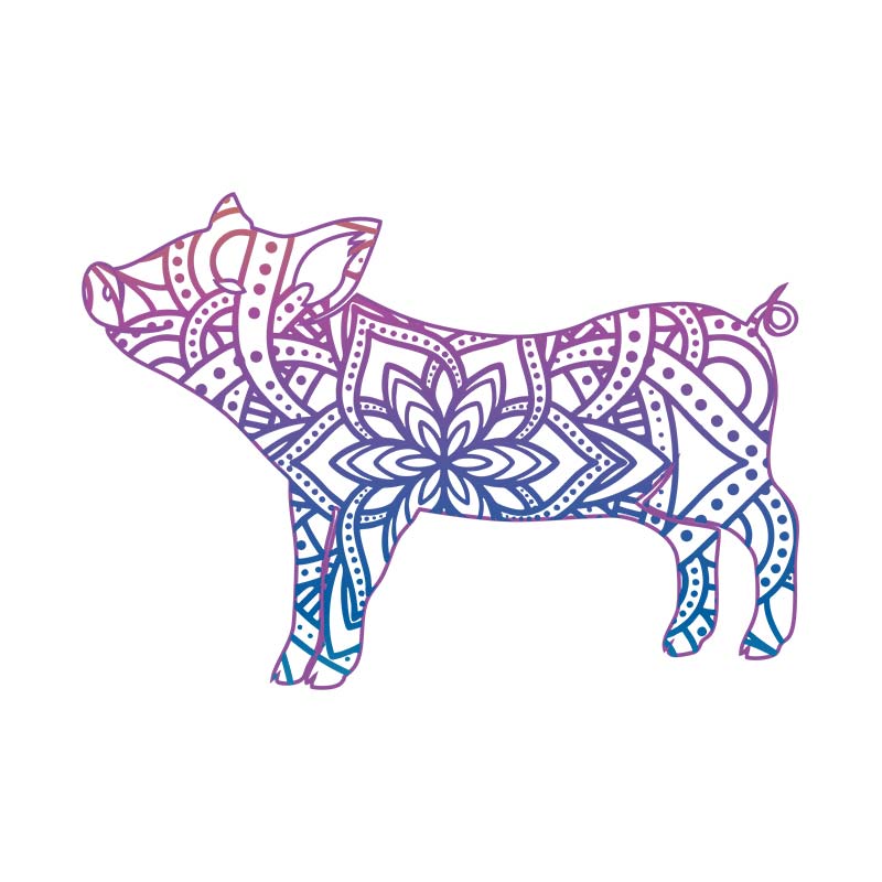 Download Pig Mandala Vector Art Pig Vector Design Digitemb