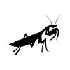 Tropical Mantis Insect Silhouette Art