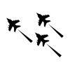 US Air Force Jet Planes Fly Past Silhouette Art