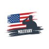 US Army Soldier Saluting US Flag Vector Art
