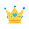 Triangle Shaped Blue Heart Mermaid Crown Vector Art