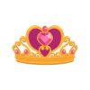 Precious Ruby Heart Stone Crown Vector Art