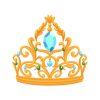 Flora Shaped Sapphire Stone Mermaid Crown Vector Art